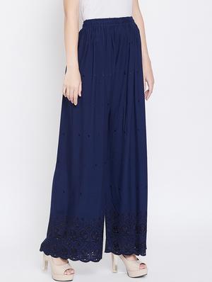 high rise scallop hem palazzo - 16684976 - Standard Image - 2
