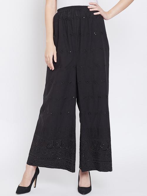 high rise scallop hem palazzo - 16684977 - Standard Image - 1