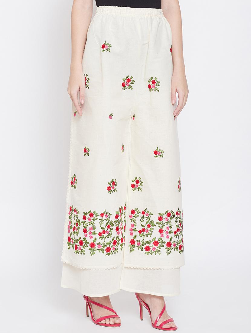 high rise embroidered palazzo - 16684980 - Zoom Image - 2