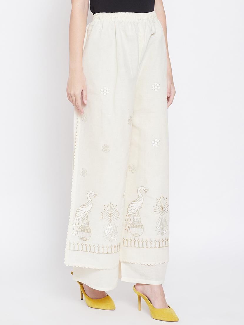 high rise embroidered palazzo - 16684981 - Zoom Image - 2