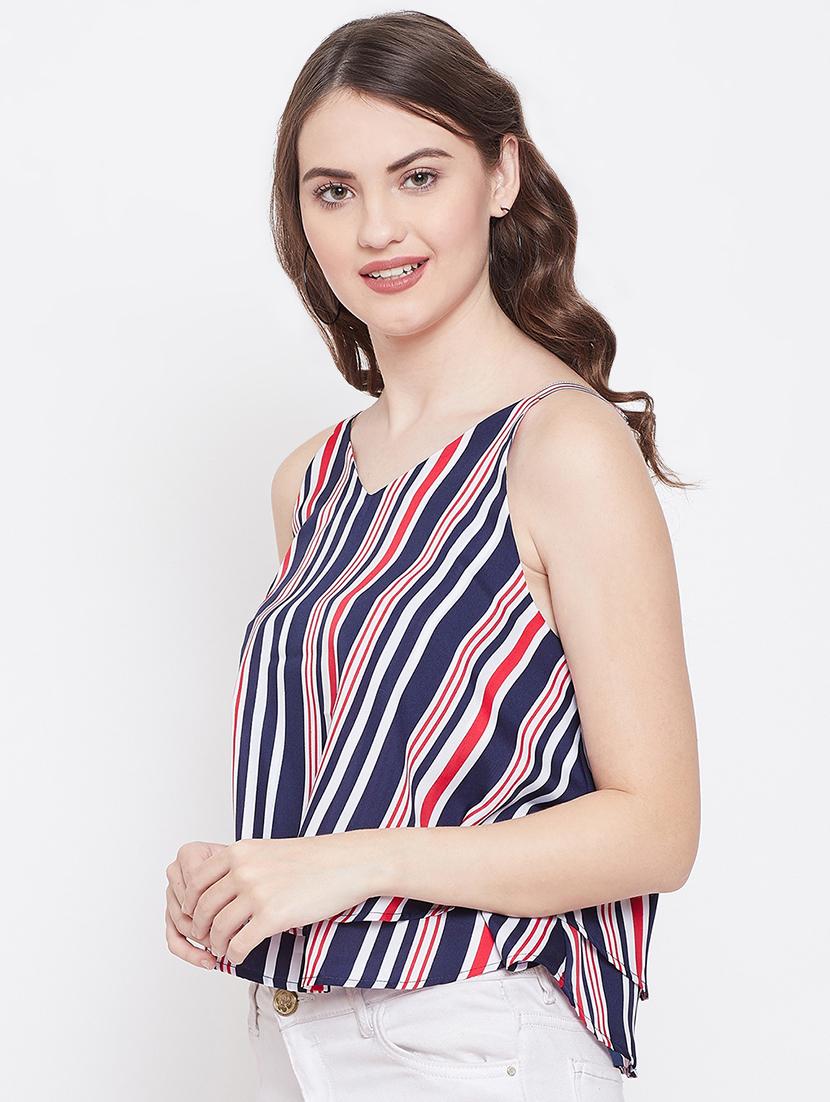 multi colored crepe layered top - 16684999 - Zoom Image - 2