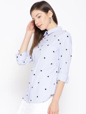 embroidered detail striped shirt - 16685227 - Standard Image - 2