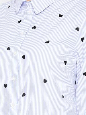 embroidered detail striped shirt - 16685227 - Standard Image - 5