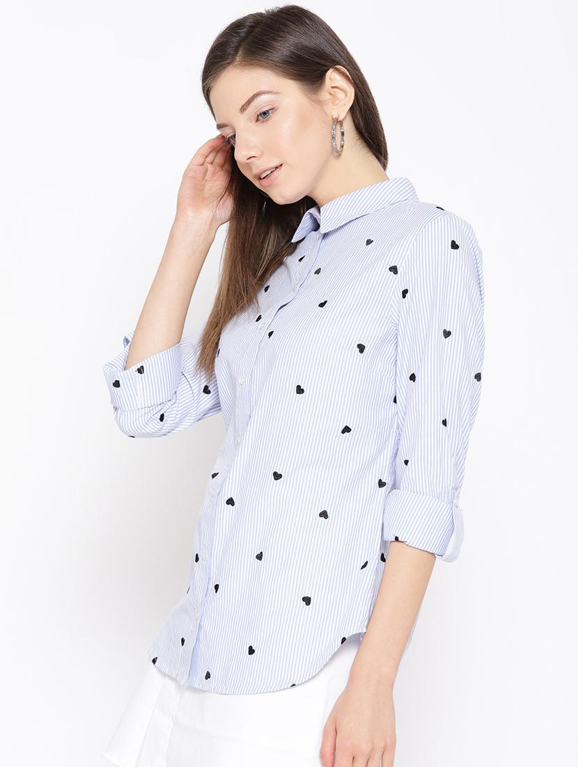 embroidered detail striped shirt - 16685227 - Zoom Image - 2