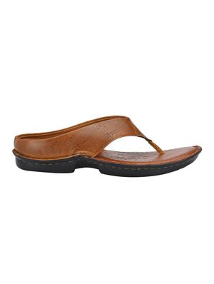 tan leatherette toe separator slippers - 16685416 - Standard Image - 2