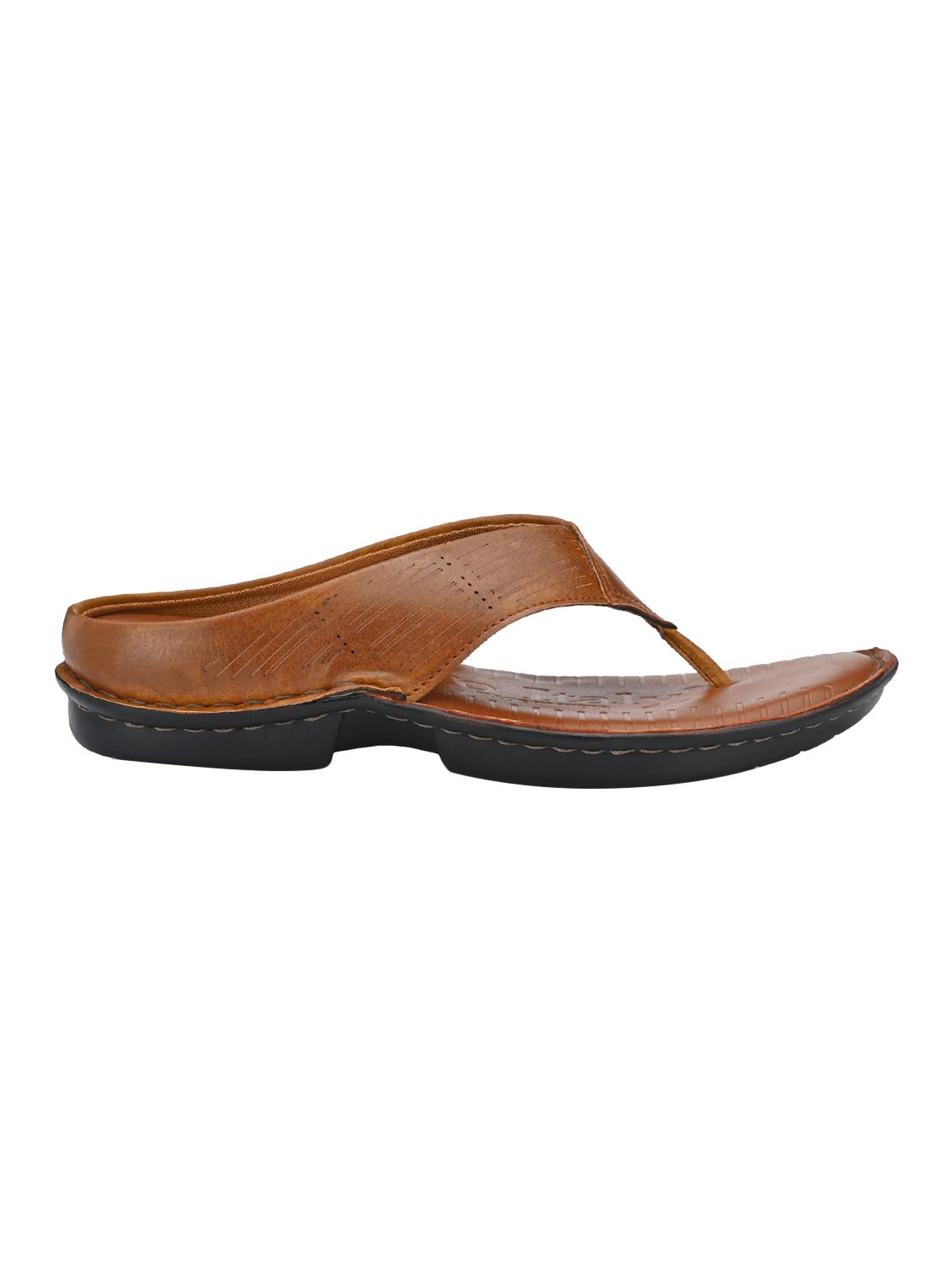 tan leatherette toe separator slippers - 16685416 - Zoom Image - 2