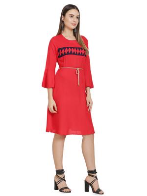 tie knot bell sleeved a-line dress - 16685494 - Standard Image - 2