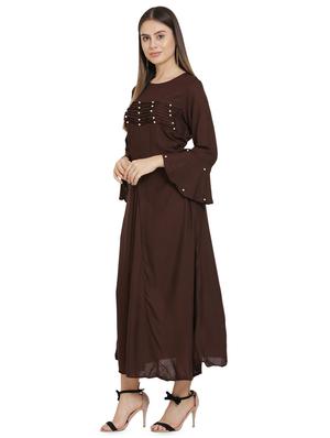 bell sleeved embellished maxi dress - 16685504 - Standard Image - 2