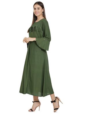 bell sleeved embellished maxi dress - 16685505 - Standard Image - 2