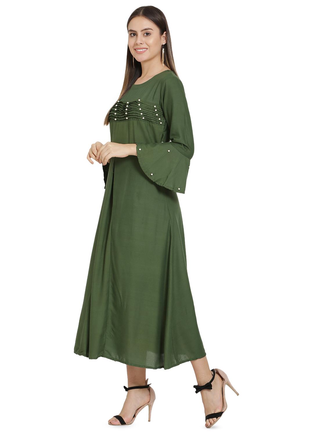 bell sleeved embellished maxi dress - 16685505 - Zoom Image - 2