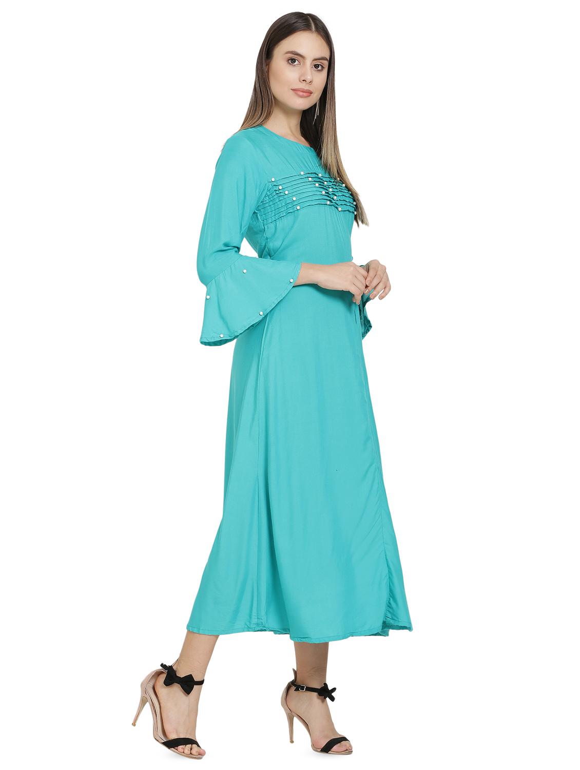 bell sleeved embellished maxi dress - 16685506 - Zoom Image - 2