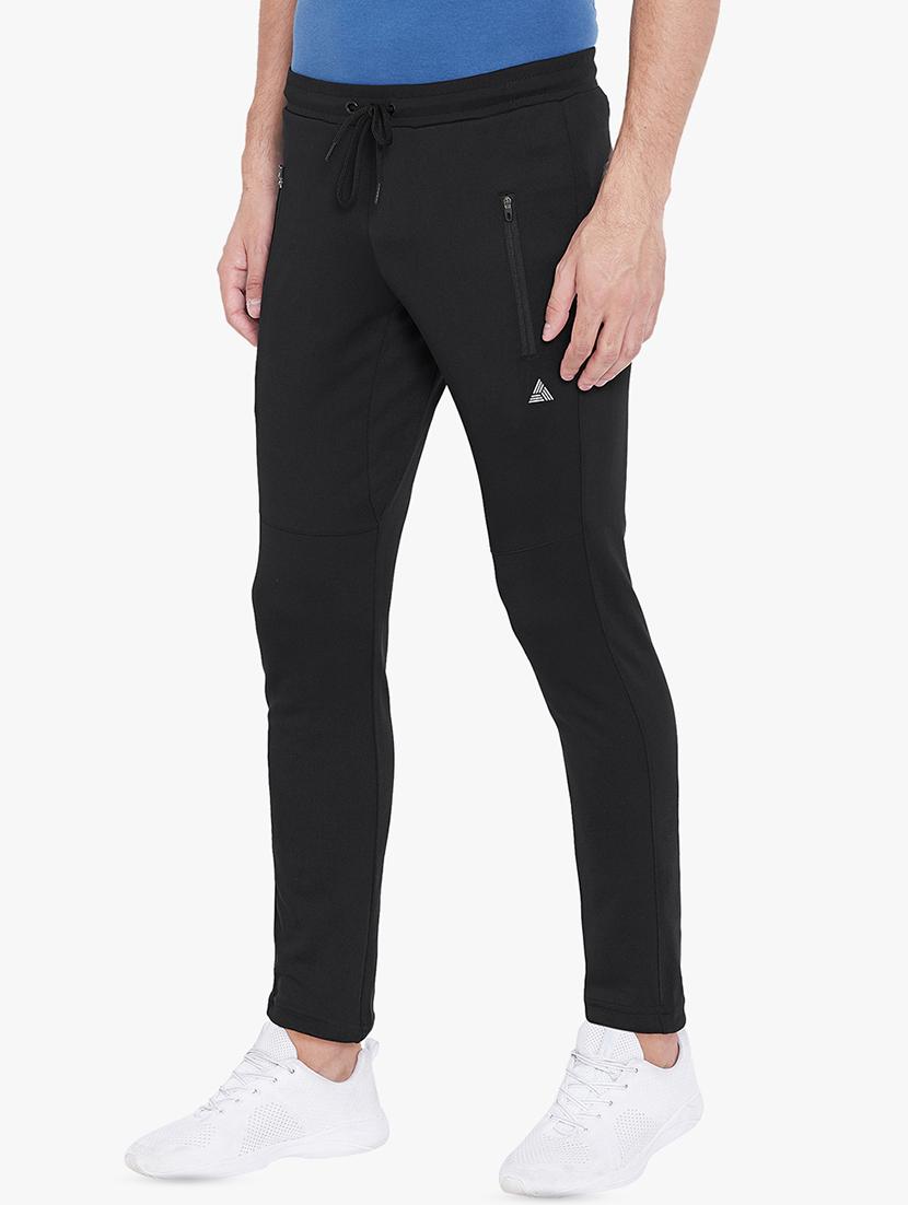 black solid full length track pant - 16685755 - Zoom Image - 2