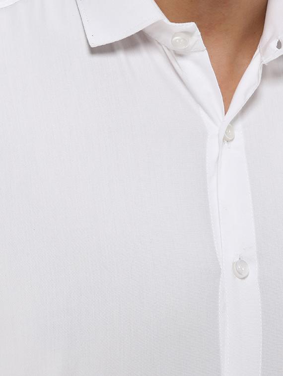 white solid casual shirt - 16685831 - Zoom Image - 5