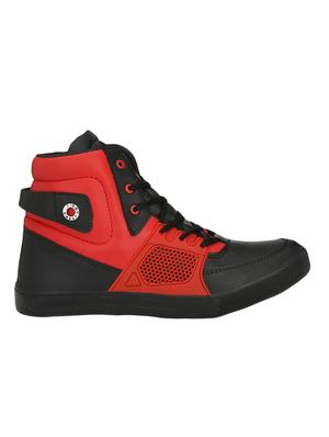 black leatherette lace up sneakers - 16685905 - Standard Image - 2