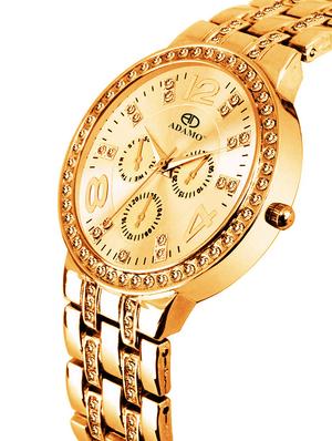 adamo designer gold dial women's & girl's watch 839yym04 - 16687121 - Standard Image - 2
