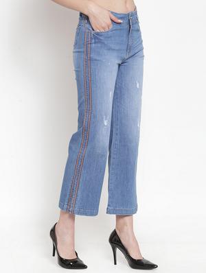 high rise side taped jeans - 16688004 - Standard Image - 2