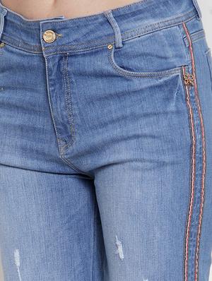 high rise side taped jeans - 16688004 - Standard Image - 5