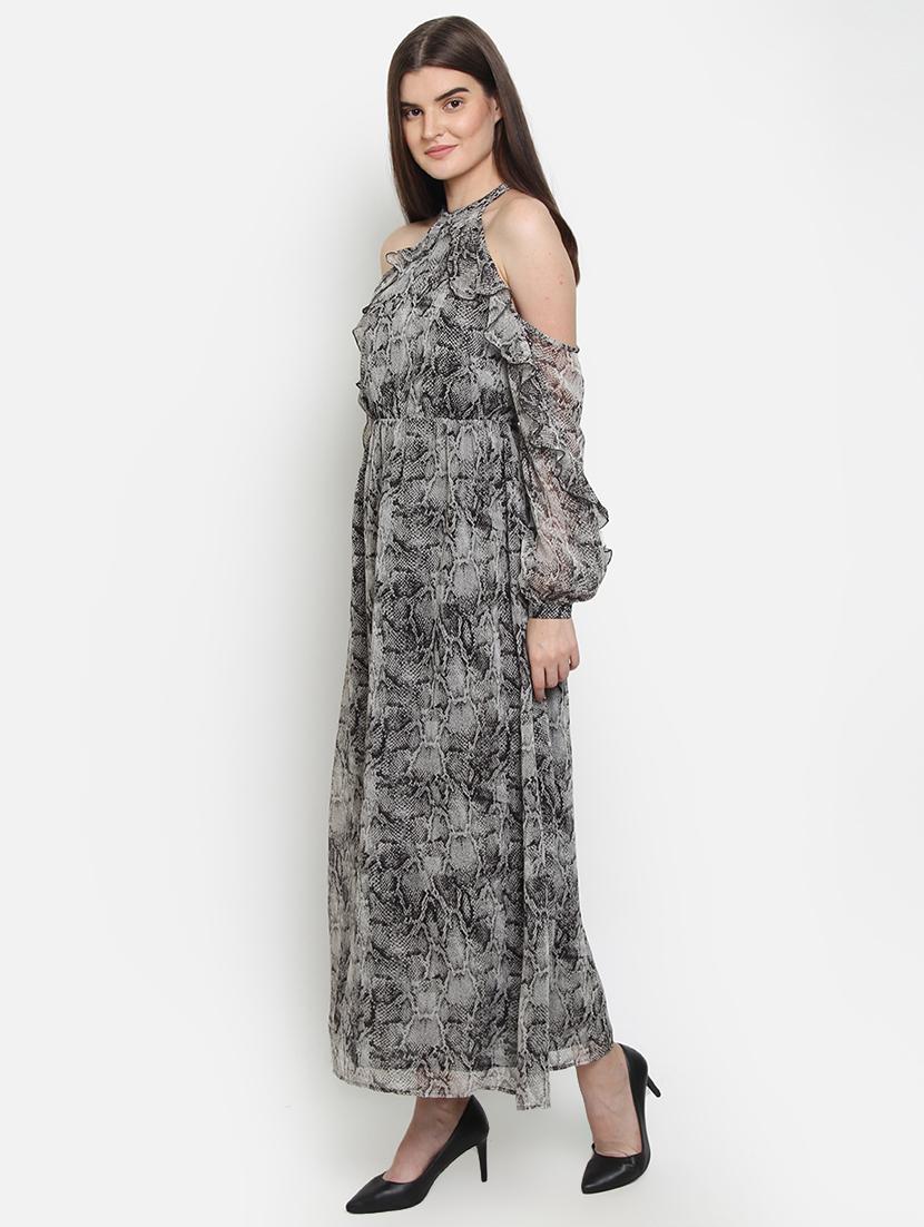 cold shoulder snake print maxi dress - 16688607 - Zoom Image - 2