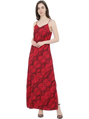cami neck snake print high slit dress - 16688616 - Standard Image - 2