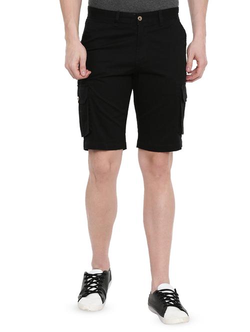 black solid shorts - 16688767 - Standard Image - 1