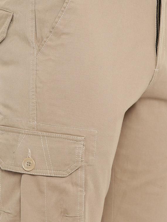 beige solid shorts - 16688770 - Zoom Image - 5