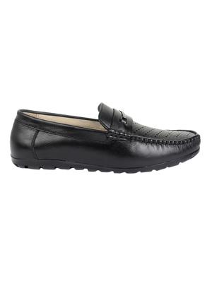 black leatherette slip on loafers - 16689715 - Standard Image - 2