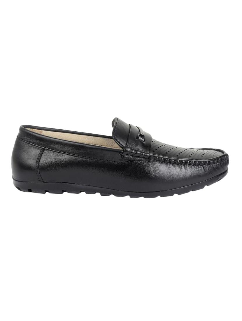 black leatherette slip on loafers - 16689715 - Zoom Image - 2