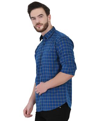 blue checkered casual shirt - 16690865 - Standard Image - 2