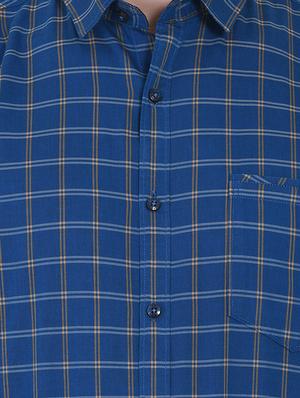 blue checkered casual shirt - 16690865 - Standard Image - 5