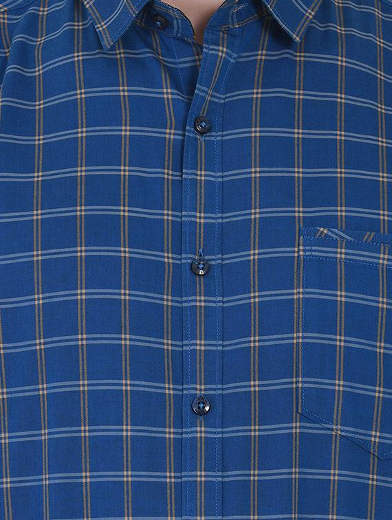 blue checkered casual shirt - 16690865 - Zoom Image - 5