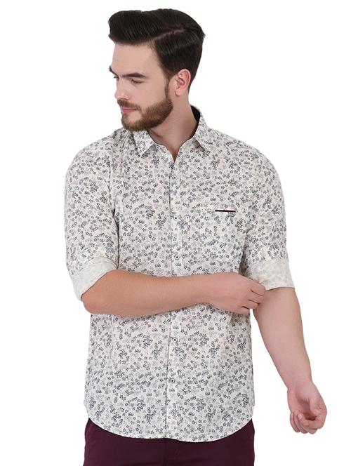 white floral printed casual shirt - 16690870 - Standard Image - 1
