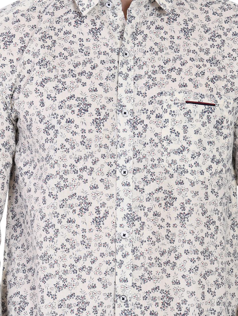 white floral printed casual shirt - 16690870 - Zoom Image - 5