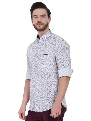 white floral printed casual shirt - 16690871 - Standard Image - 2