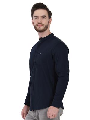 blue solid casual shirt - 16690879 - Standard Image - 2