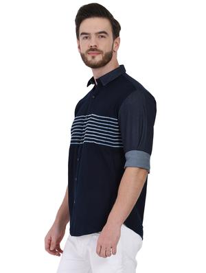 blue striped casual shirt - 16690899 - Standard Image - 2