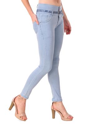 high rise button detail belted jeans - 16691467 - Standard Image - 2