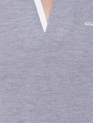 grey solid collared t-shirt - 16691500 - Standard Image - 5