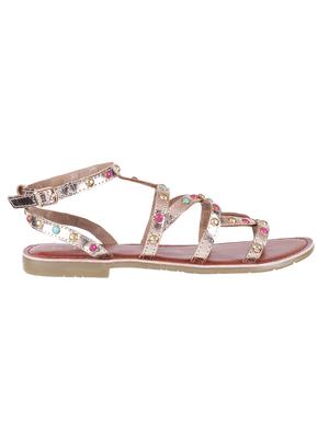 gold back strap sandals - 16691574 - Standard Image - 2