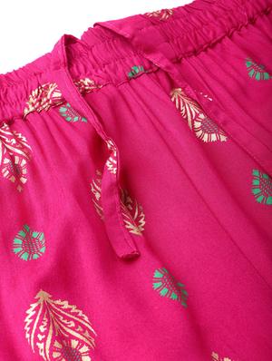 block printed kurta with palazzo set - 16692817 - Standard Image - 5