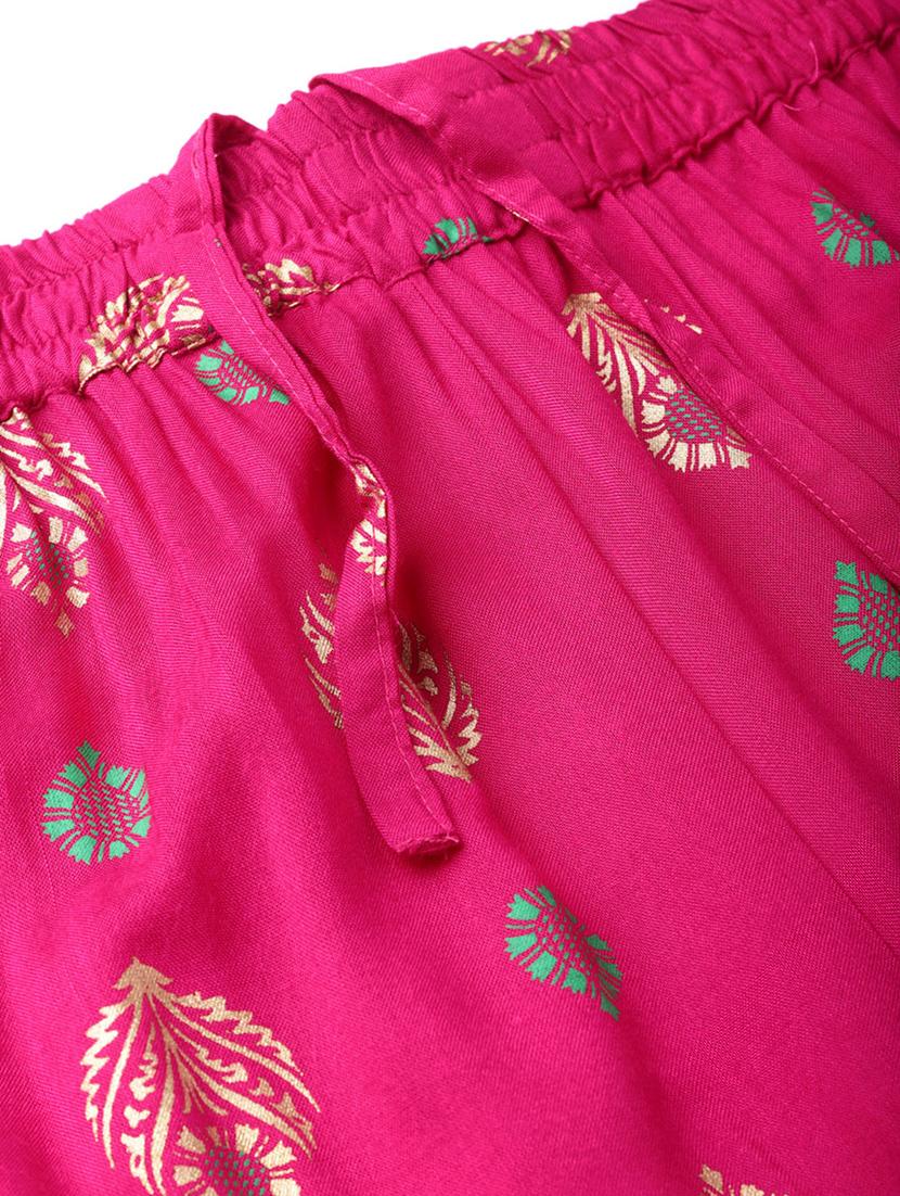 block printed kurta with palazzo set - 16692817 - Zoom Image - 5