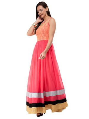 round neck gathered gown - 16693221 - Standard Image - 2