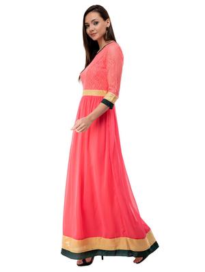 boat neck gathered flared gown - 16693222 - Standard Image - 2