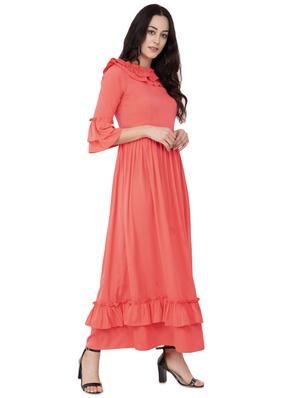 bell sleeved gathered hem fit & flare dress - 16693226 - Standard Image - 2