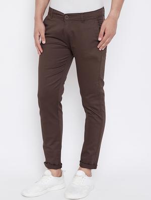 brown solid chinos - 16693607 - Standard Image - 2