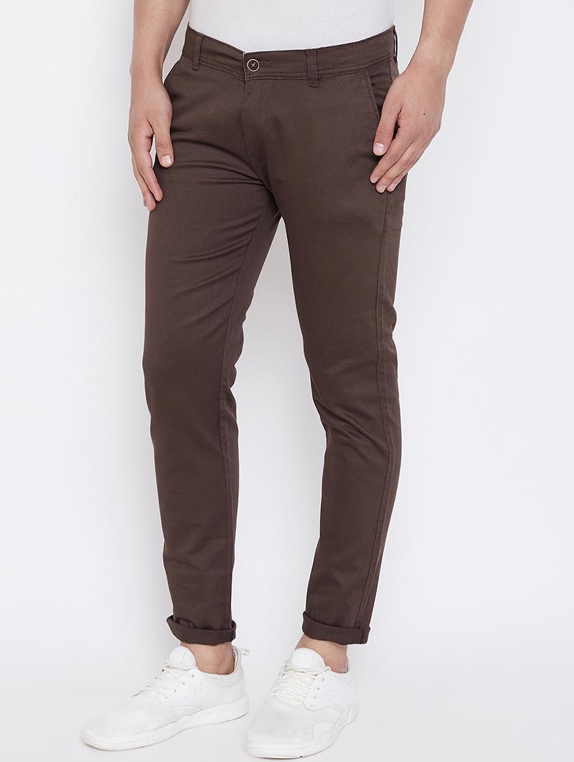 brown solid chinos - 16693607 - Zoom Image - 2