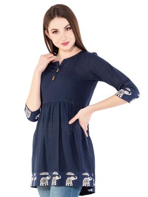 solid a-line kurti - 16693855 - Standard Image - 2