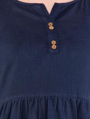 solid a-line kurti - 16693855 - Standard Image - 5