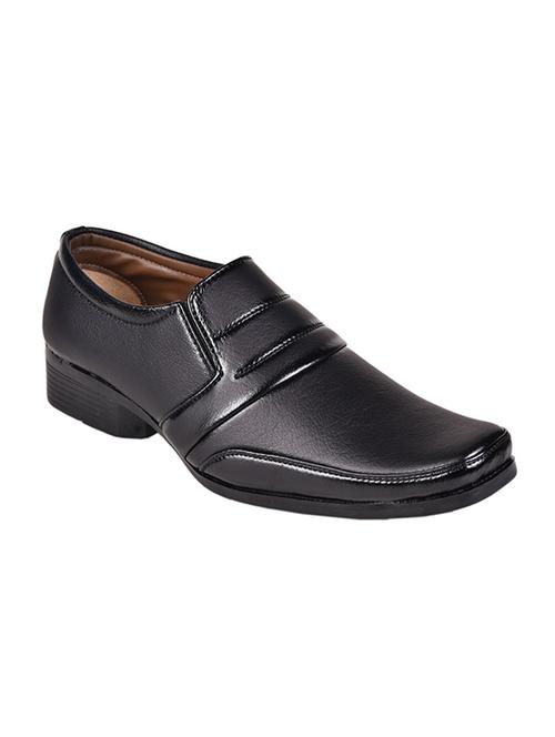 black leatherette slip ons - 16694088 - Standard Image - 1