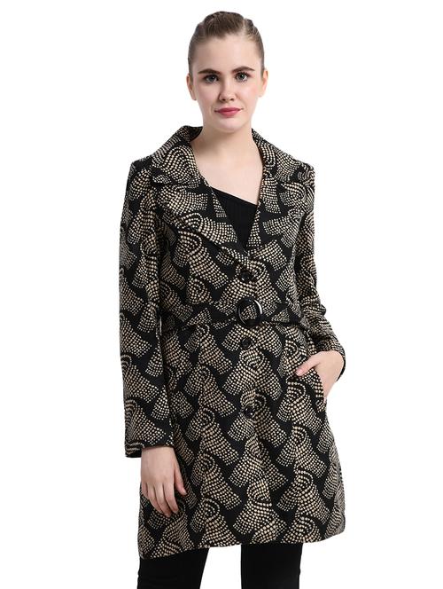 lapel neck long sleeved belted coat - 16694302 - Very Small Image - 1