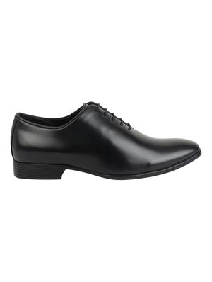 black leatherette lace-up oxfords - 16694357 - Standard Image - 2
